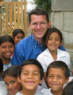 Scott with sponsored children in Honduras