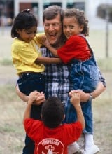 Wess with children