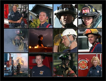 collection of photos of firemen