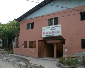 The front of the Pena de Horeb Church