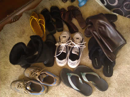 several types of shoes