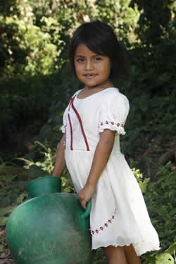 little girl with water jug