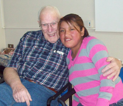 Older gentleman Mr. Boer and his sponsored girl in Mexico