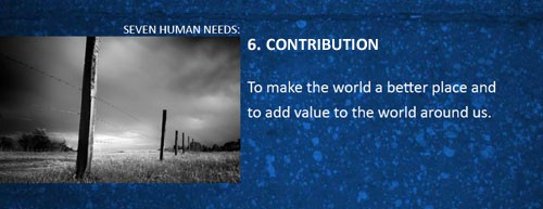 7 human needs contribution