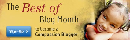 An add graphic promoting Compassion blogging.