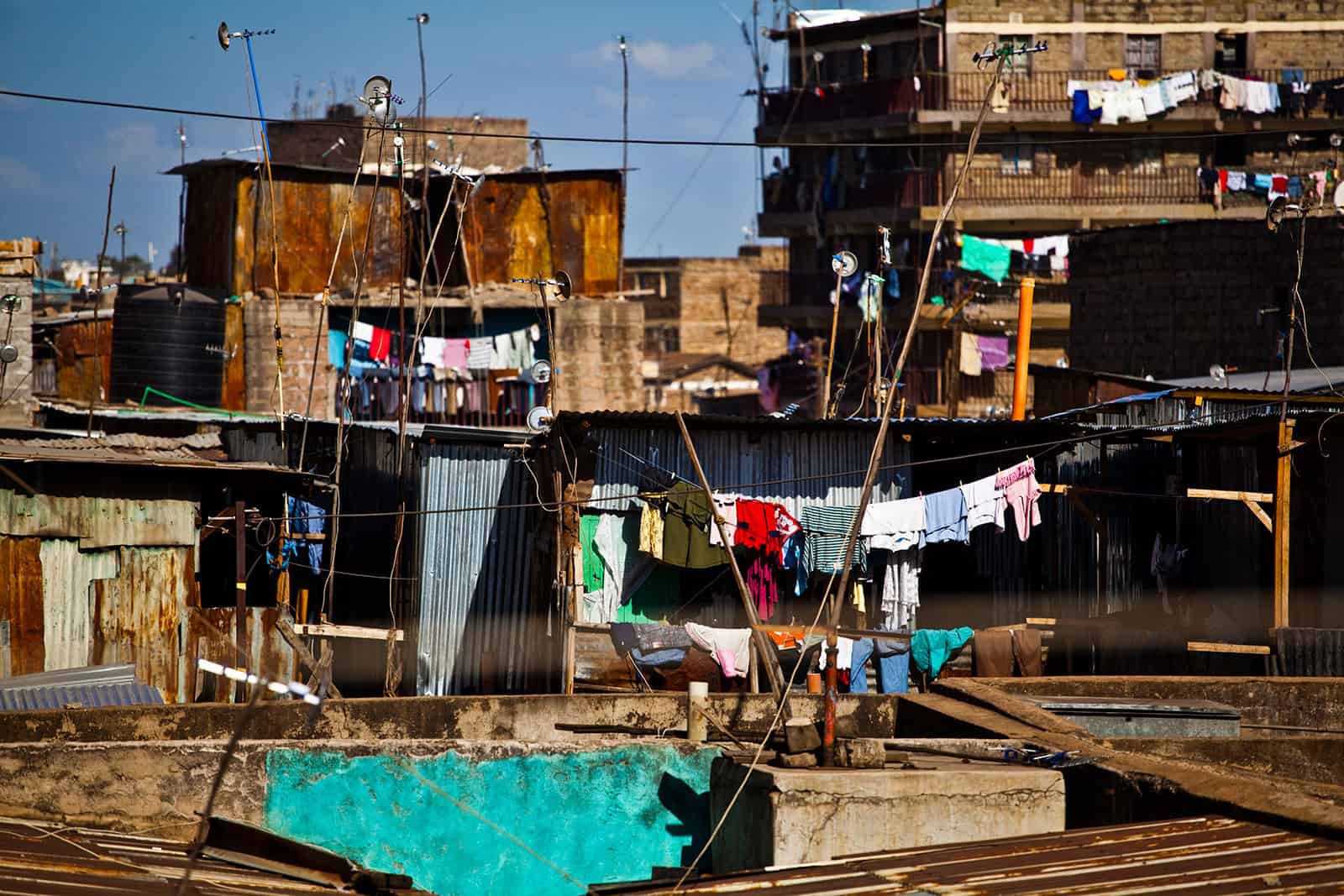 A slum in Kenya like the one sometimes visited in poverty tourism