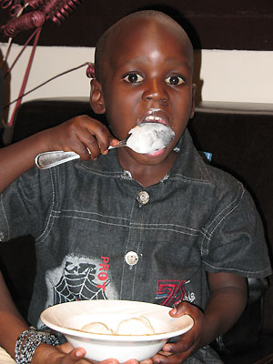 Amisi eating ice cream