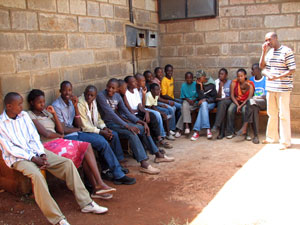 Anthony speaks to a group of teens.