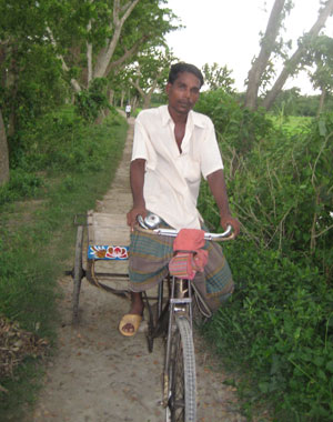 young man on a bicycle