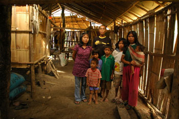 family inside a home