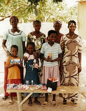 group of women and children in Burkina Faso