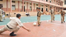 boys playing soccer