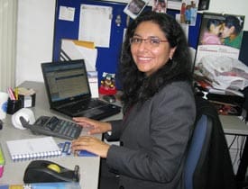 woman sitting at a desk