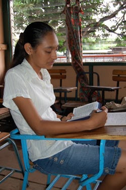 girl reading the bible