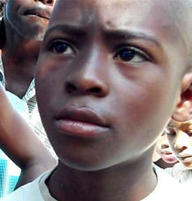 close up of Haitian boy