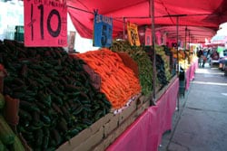 fruit and vegetables at a street market