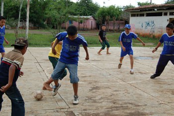 group of boys playing soccer