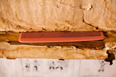 red comb on ledge