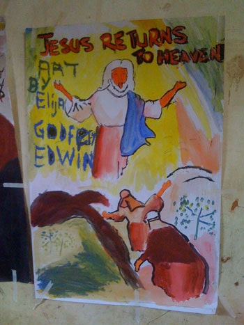 painting of Jesus returning to Heaven