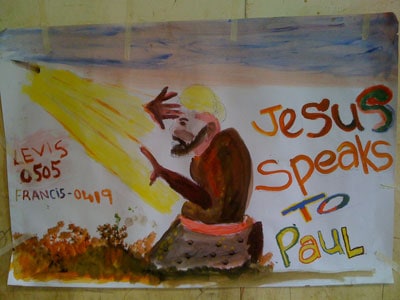 painting of Jesus speaking to Paul
