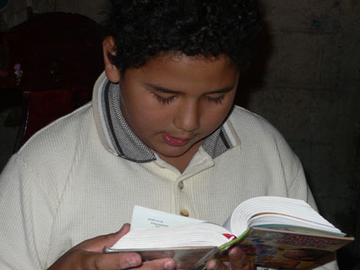 boy reading bible