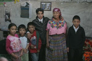 family with mother and four boys and a girl