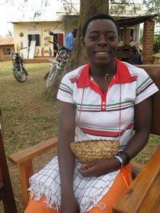 Fausta holding a basket