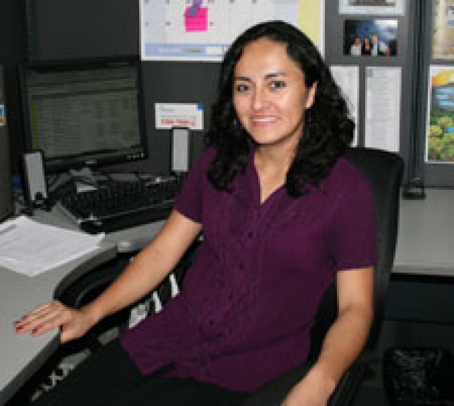 woman sitting at desk