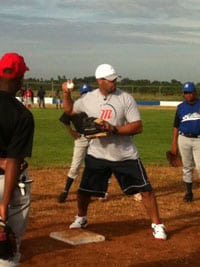 man throwing baseball