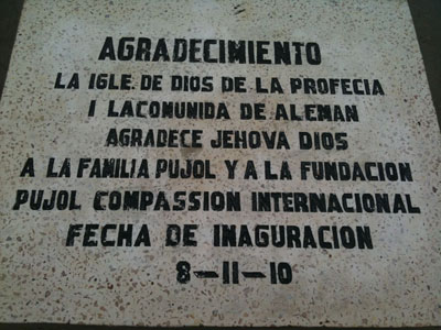 plaque in Spanish commemorating baseball