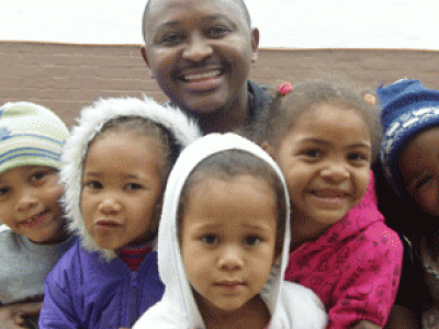 Jimmy Wambua with children