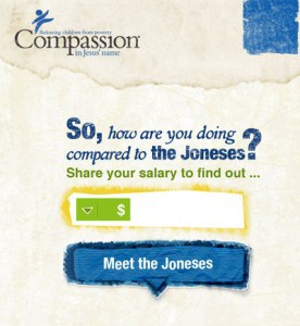 Image asking how you are doing compared to the jones asking you to input your salary to compare
