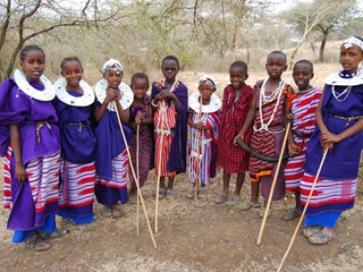 Maasai women in traditional dress