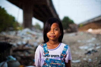 young girl standing