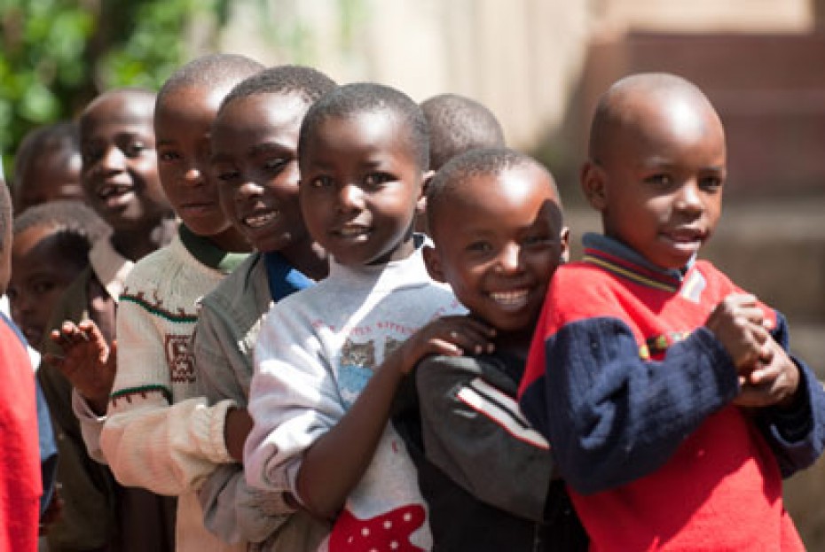 children waiting in line