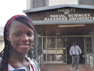 young lady outside a building