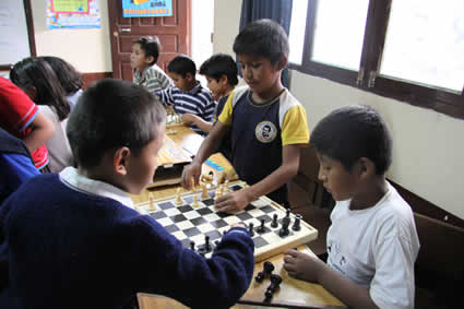 boys playing chess