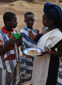 Three people talking to one another