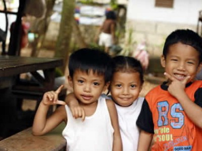 three smiling children