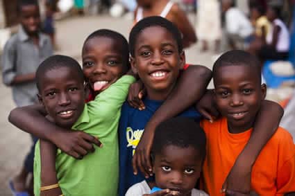 smiling Haitian boys
