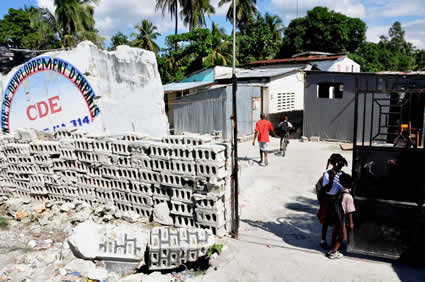 damaged building at Compassion project