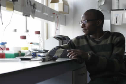 man sitting at desk