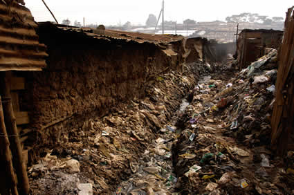 view of a slum in Kenya