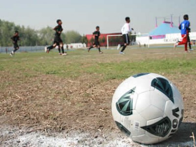 soccer ball on playing field