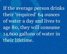 quote regarding the consumption of water in a person's lifetime