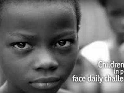 Poster of a child titled children living in poverty face daily challenges