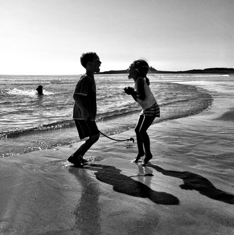 kids at play on the beach