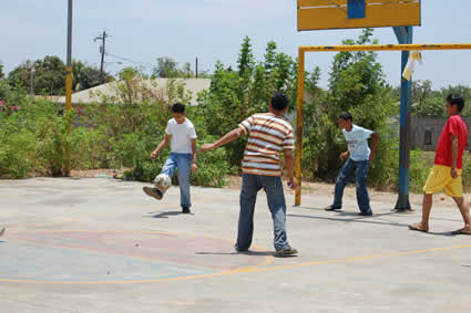 boys playing soccer