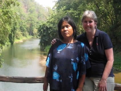 two women standing together