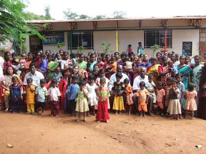 large group of parents with children